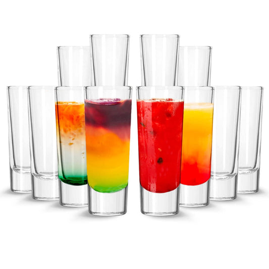 Tall Shot Glasses, 2.2-Ounce Lead-Free Set with Weighted Bases
