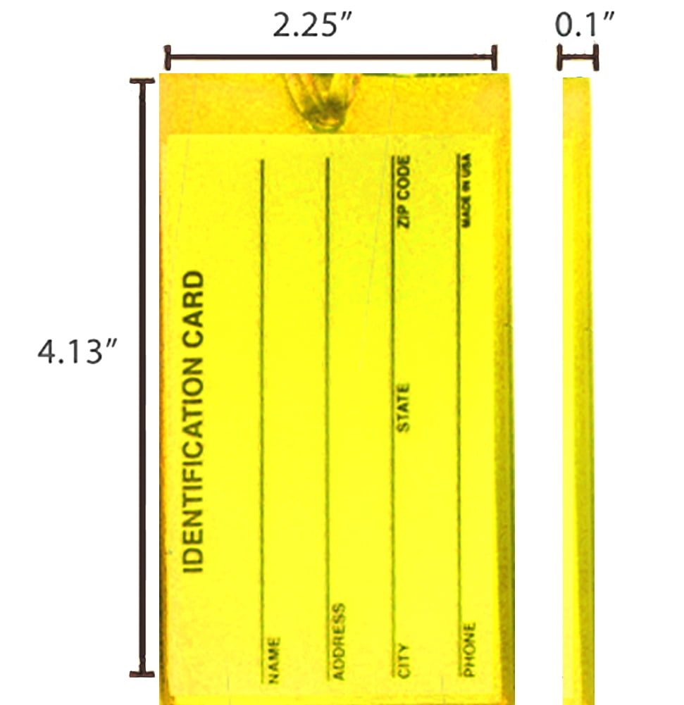High-Visibility Luggage Tags, Four Neon Cards at 4 by 2.25 Inches - Image 4