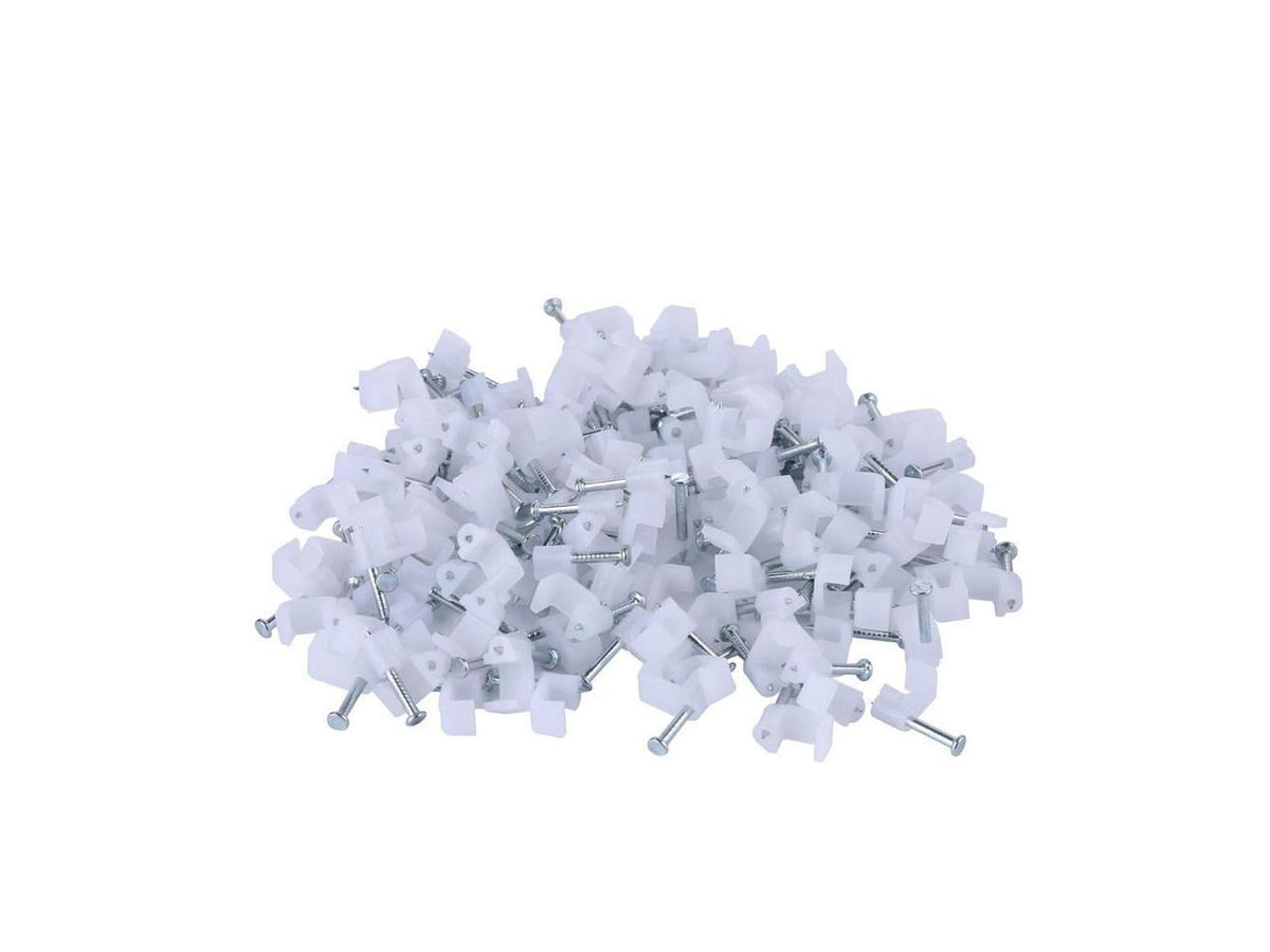 Flat Cable Nail Clips, 100-Piece Set for 8 by 5 mm Ethernet Runs - Image 2