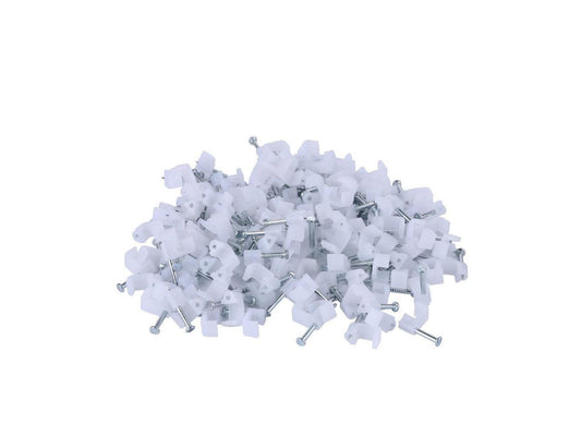 Flat Cable Nail Clips, 100-Piece Set for 8 by 5 mm Ethernet Runs - Image 2