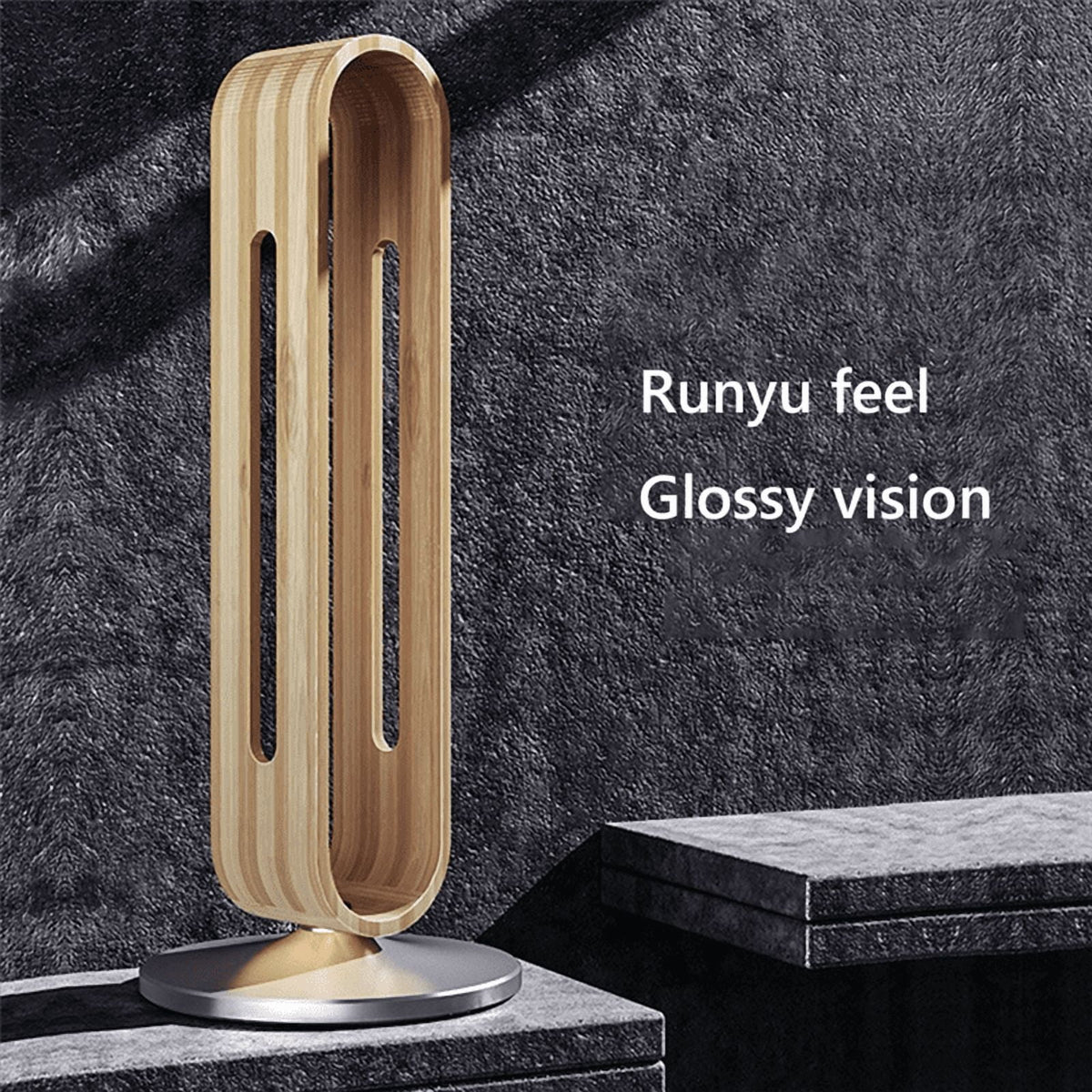 Wooden Headphone Stand with Weighted Metal Base and Anti-Slip Pad - Image 5