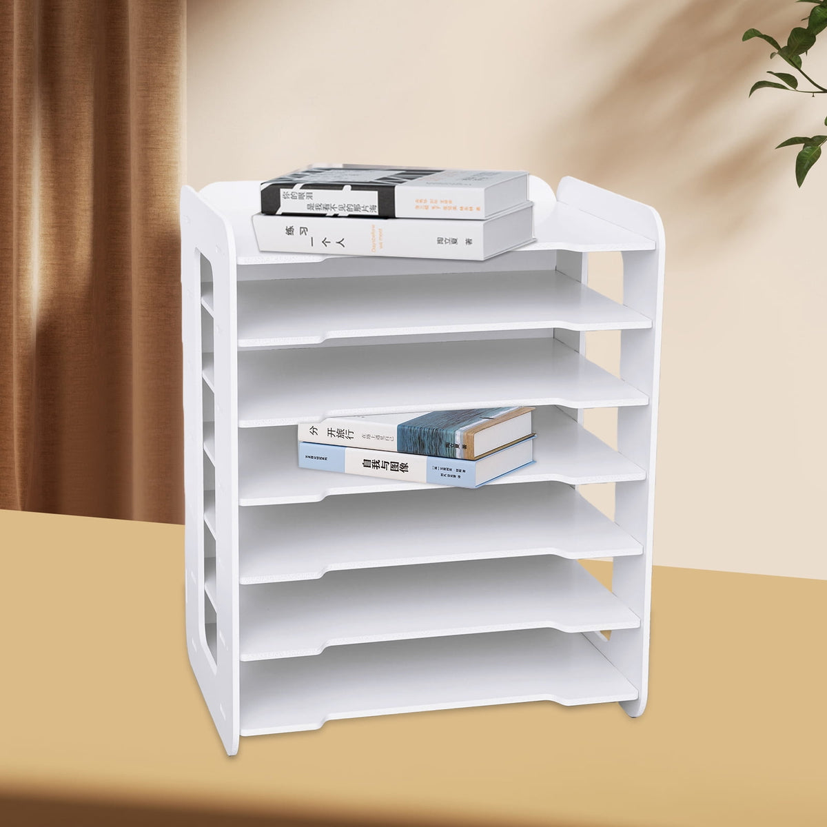 Seven-Tier Letter Tray in White PVC for Paper and Document Sorting - Image 6