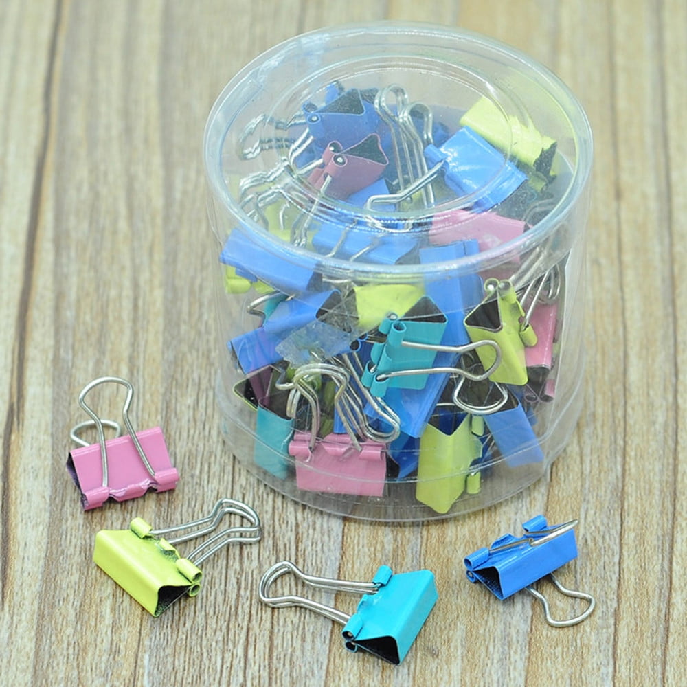 Coloured Binder Clips, 60-Piece Set of 0.6-Inch Steel Clamps - Image 2
