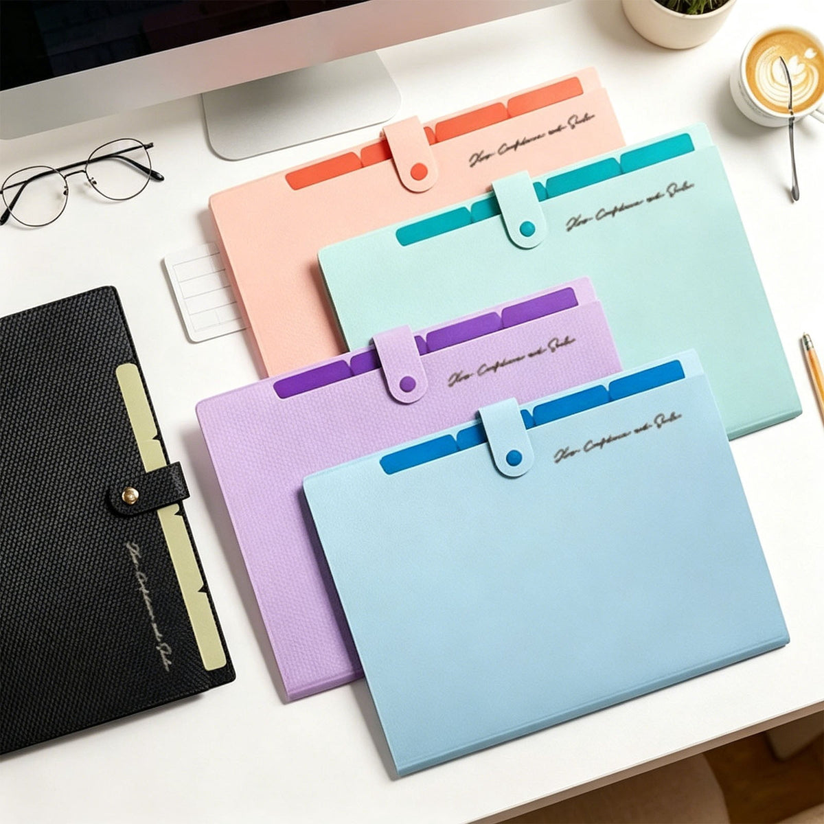 Accordion File Organizer with Eight Pockets, Letter Size at 12.8 by 9.6 Inches - Image 4