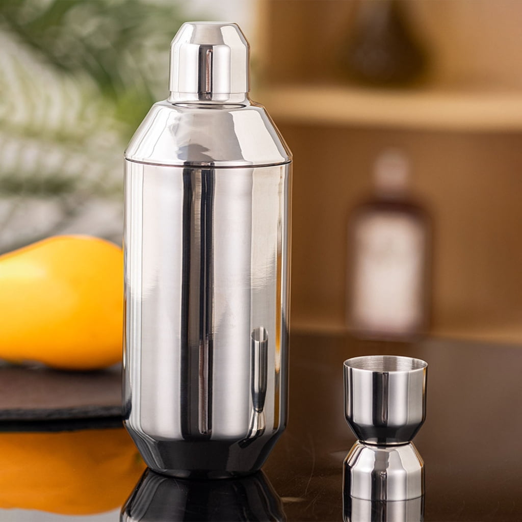 Stainless Cocktail Shaker Set with Built-In Strainer and Jigger Cup - Image 6
