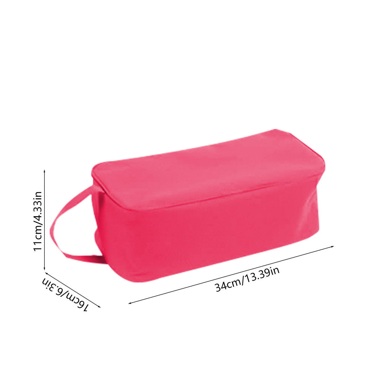 Clear-Panel Shoe Bag in Woven Cloth with Zip and Carry Handle - Image 3