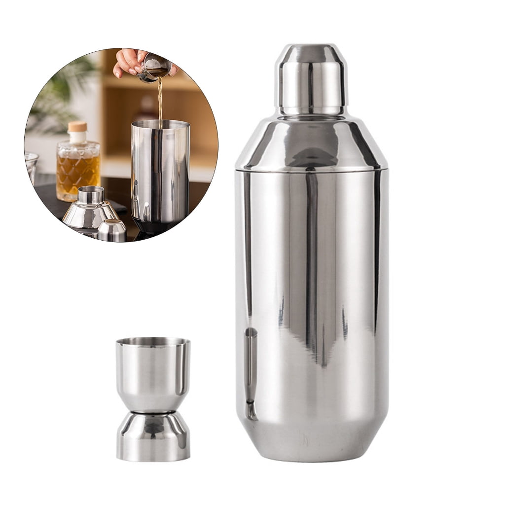 Stainless Cocktail Shaker Set with Built-In Strainer and Jigger Cup - Image 2