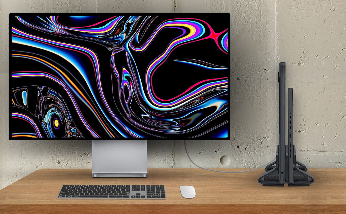 Vertical Laptop Stand in Aluminium, Two Slots with Tool-Free Width Adjustment - Image 4