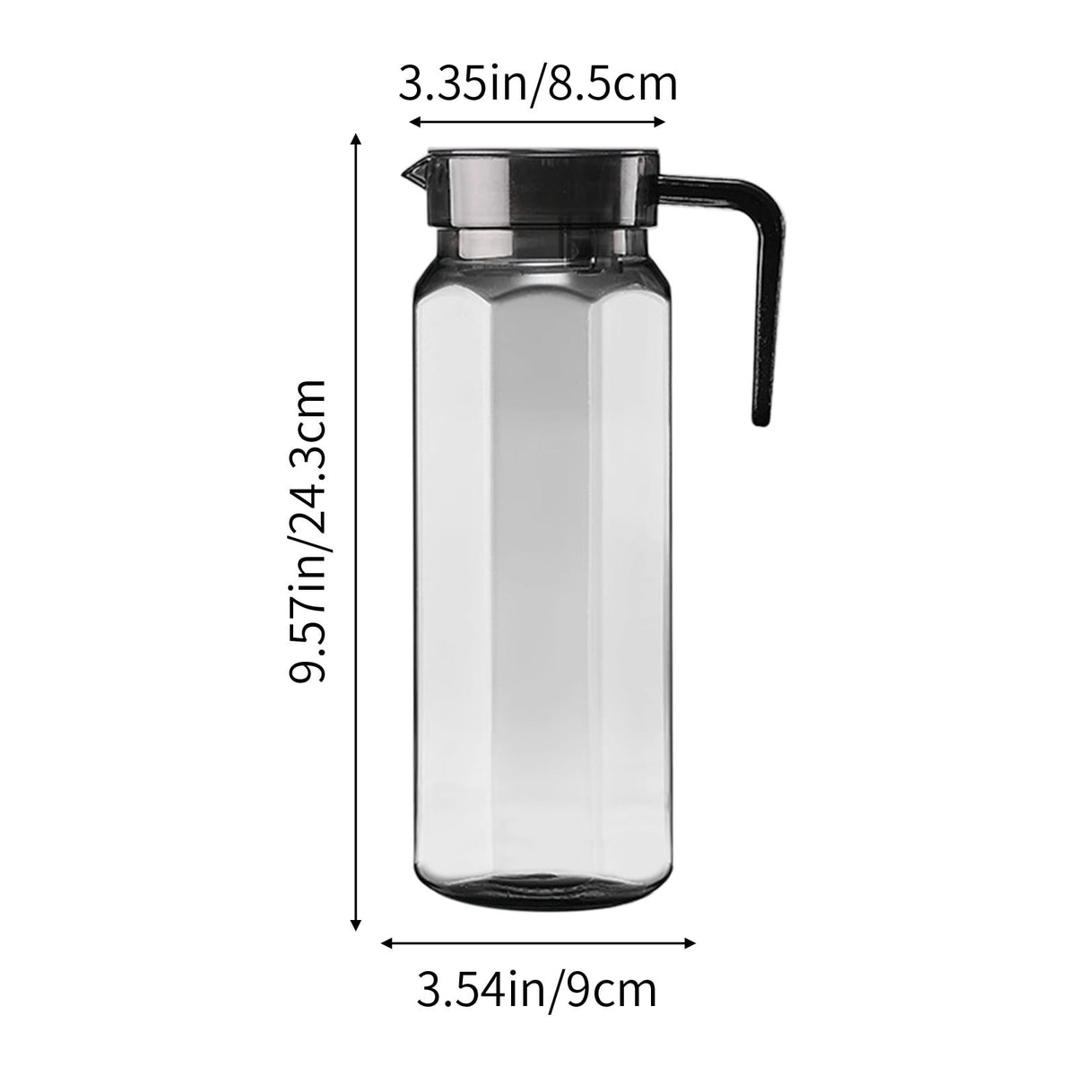 Lidded Fridge Pitcher, One Quart of Clear BPA-Free Plastic - Image 3