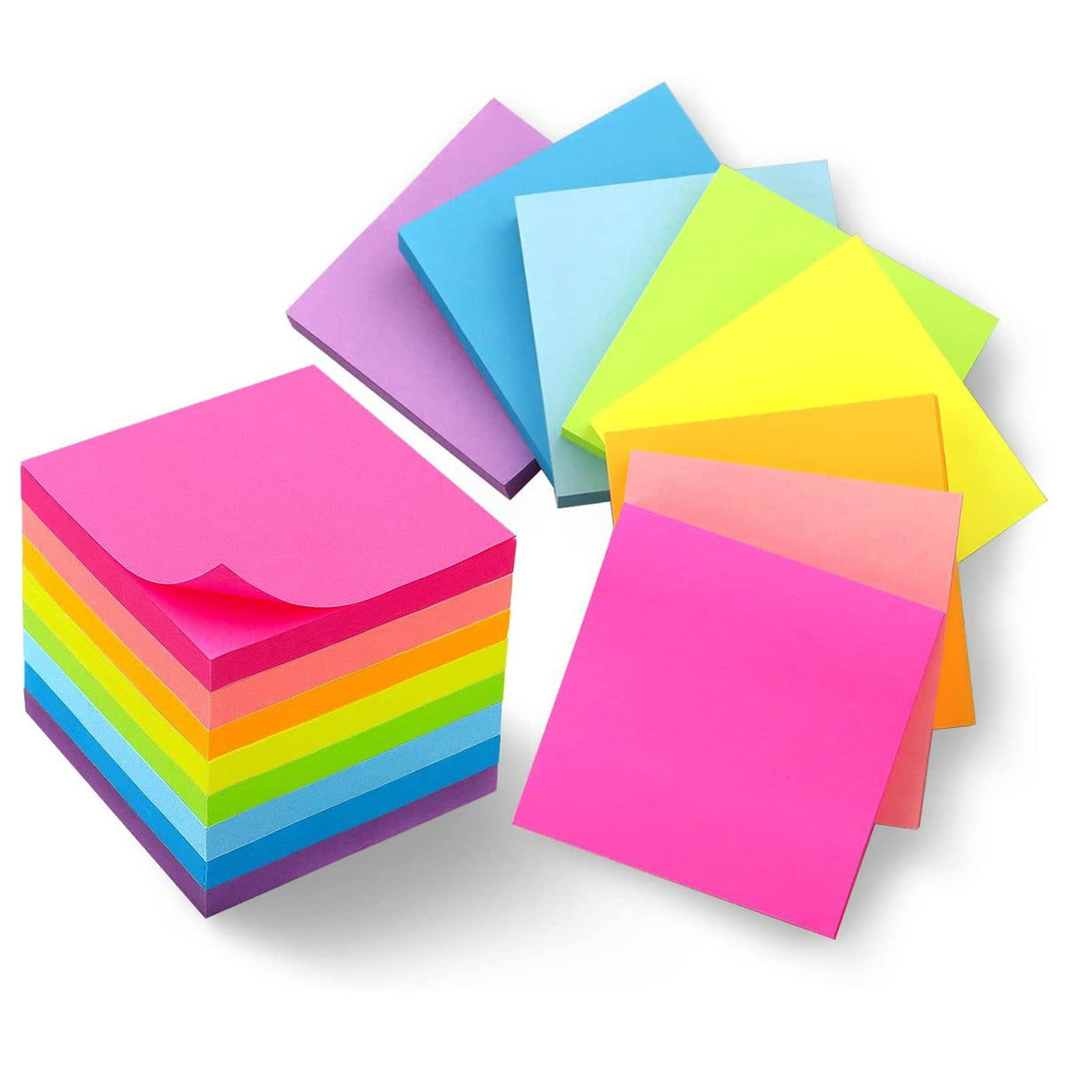 Sticky Note Pads, Five Colours of 3 by 3 Inch Sheets, 50 per Pad - Image 6