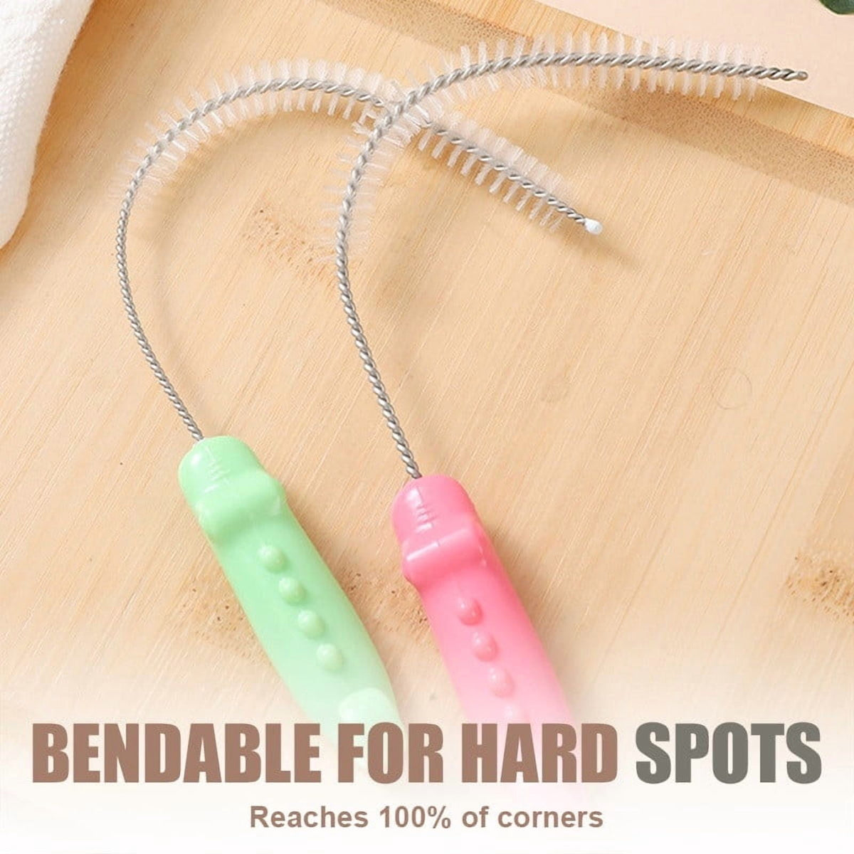 Flexible Straw Brush with Stainless Core and Hanging Hook Handle - Image 2