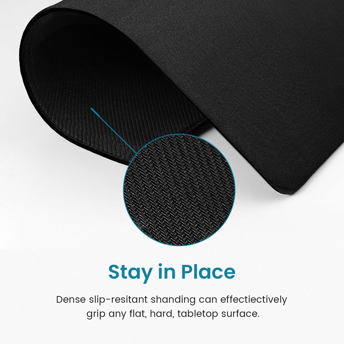 Cloth Mouse Pad, 9.4 by 7.9 Inches with Stitched Edges and Rubber Base - Image 4