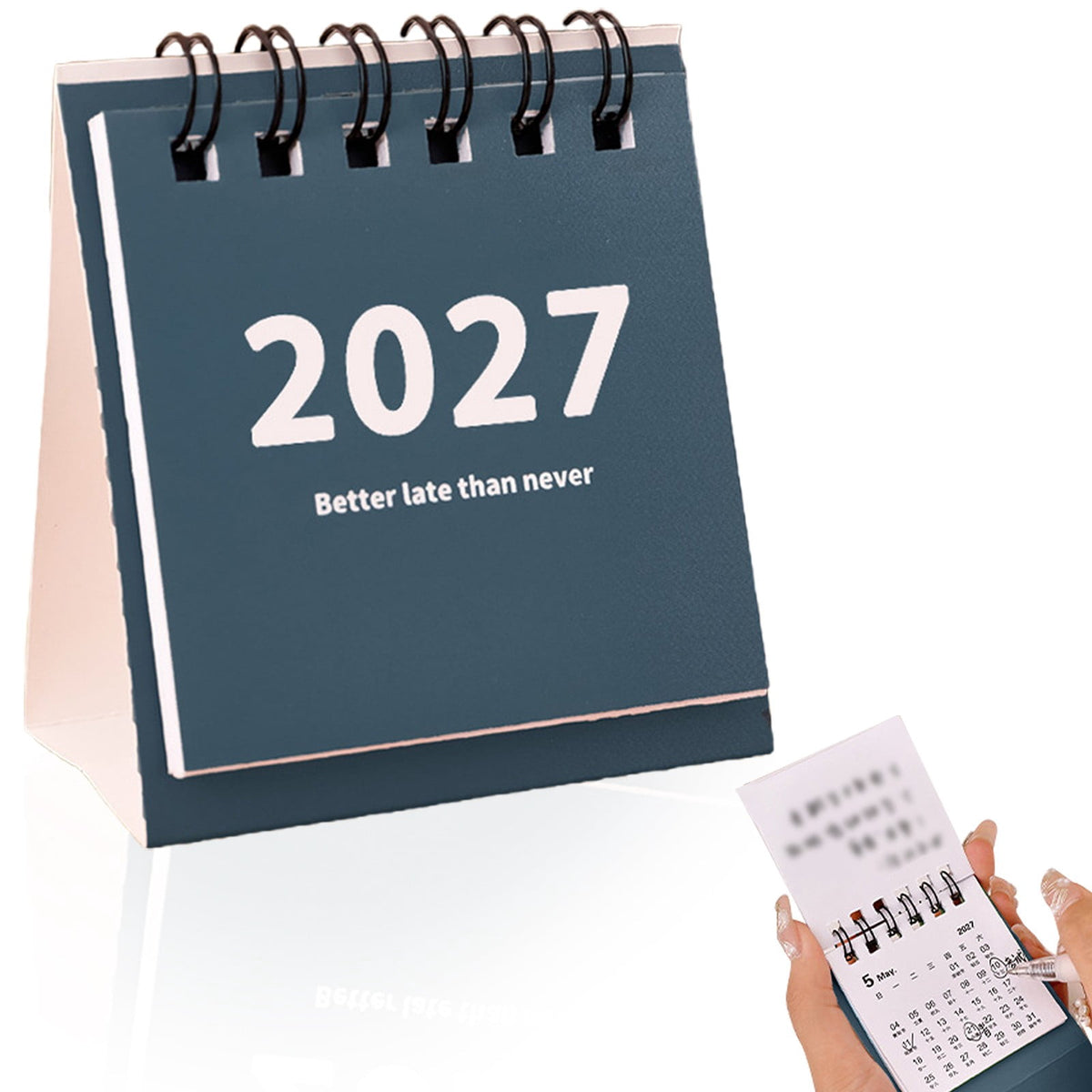 Standing Desk Calendar with Writable Pages and Twin-Wire Binding - Image 2