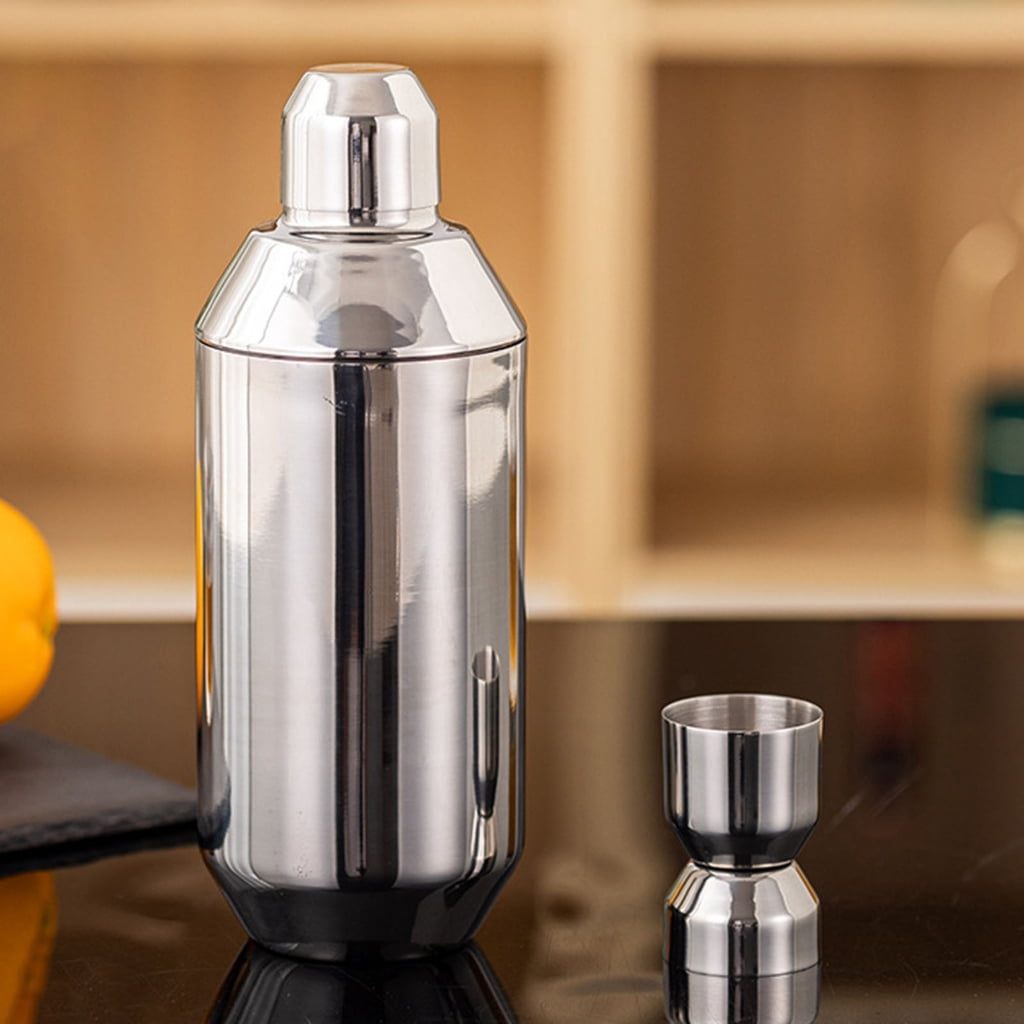 Stainless Cocktail Shaker Set with Built-In Strainer and Jigger Cup - Image 4