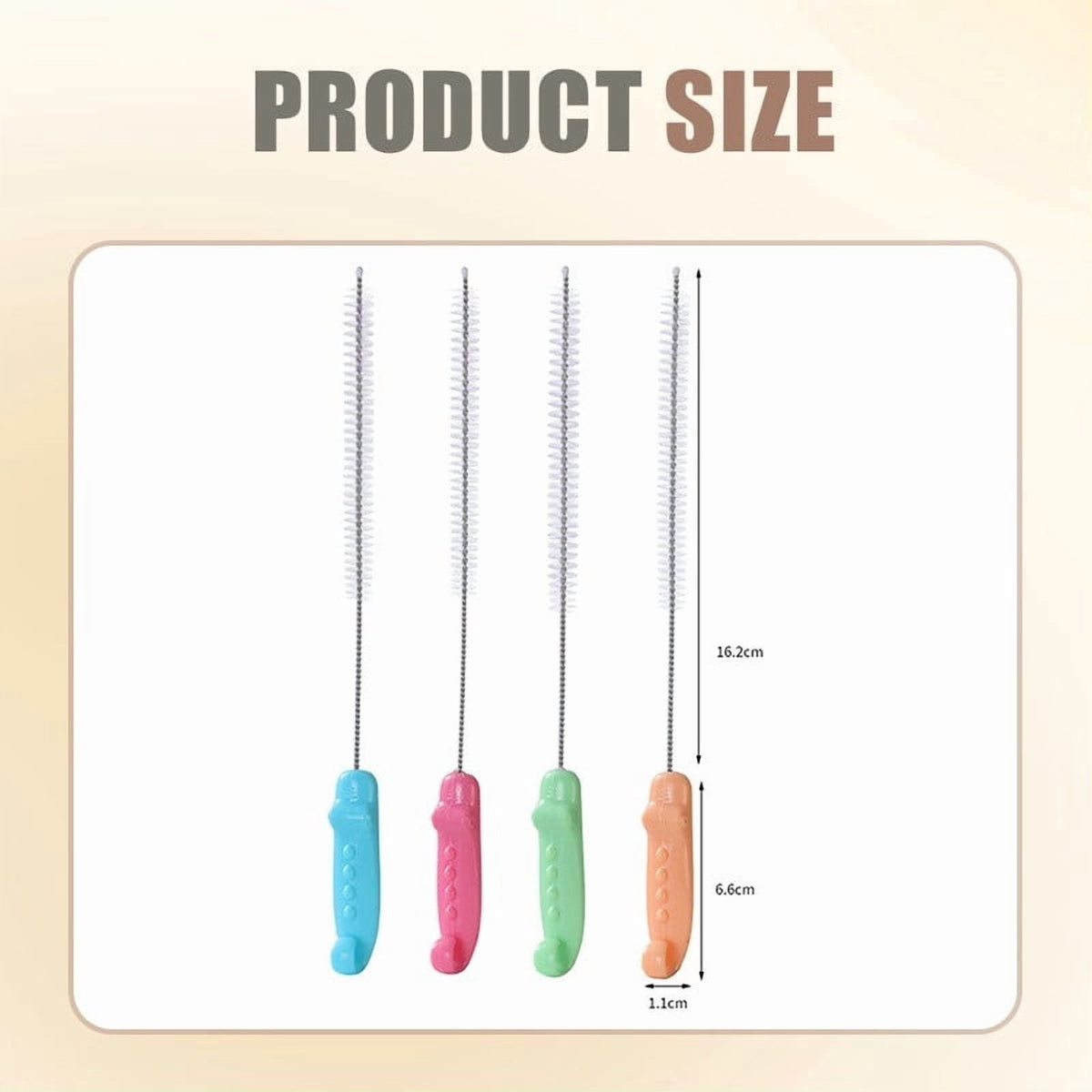 Flexible Straw Brush with Stainless Core and Hanging Hook Handle - Image 3