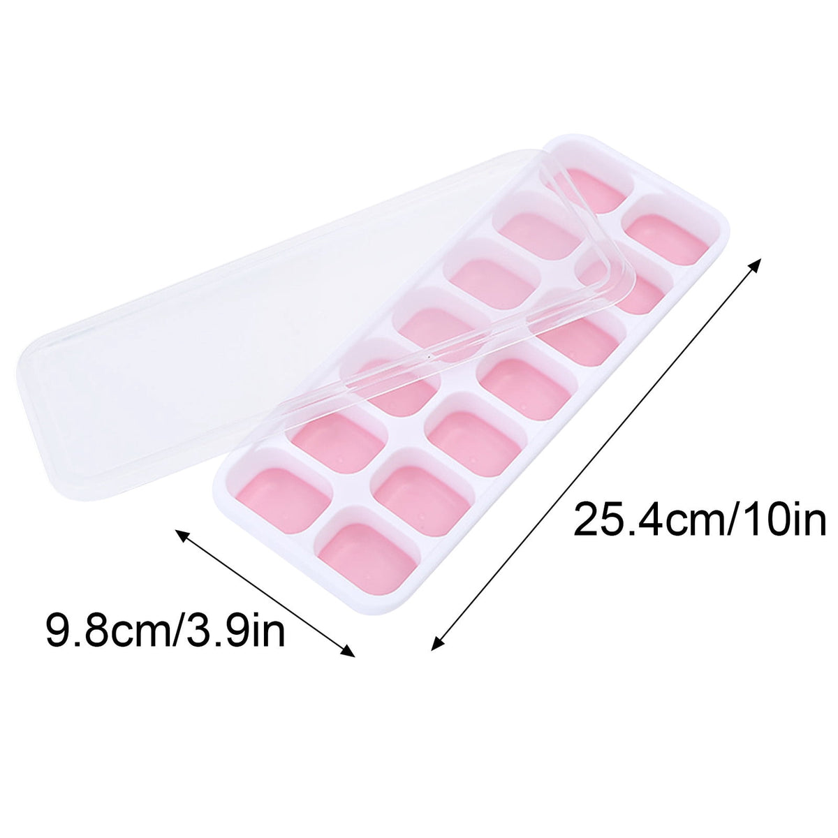 Silicone Ice Cube Trays with Lids, Two Trays of 14 Cubes, Stackable - Image 4