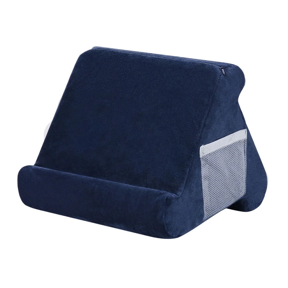Cushioned Tablet Lap Stand with Side Pocket, Linen Cover and Foam Core - Image 2