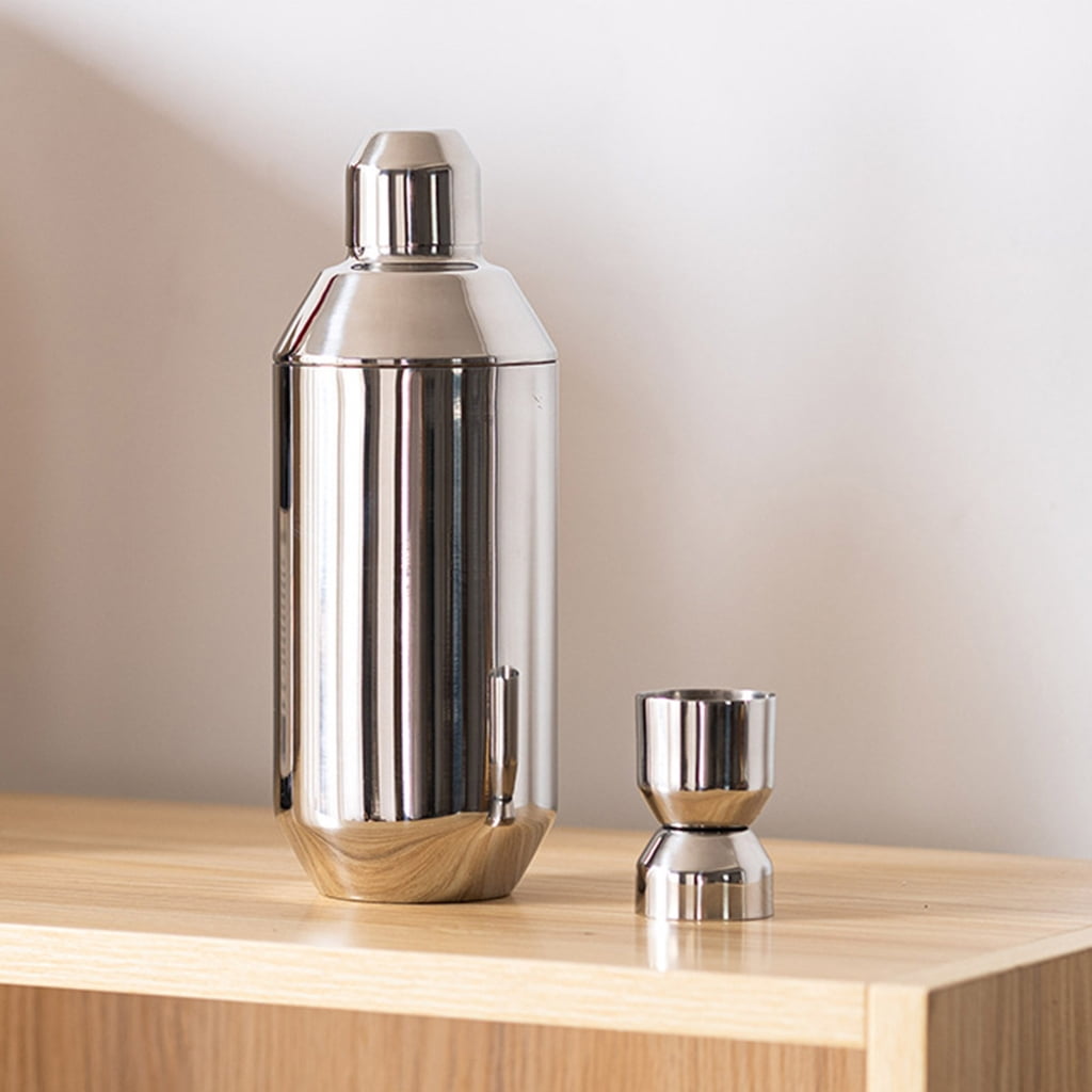 Stainless Cocktail Shaker Set with Built-In Strainer and Jigger Cup - Image 3