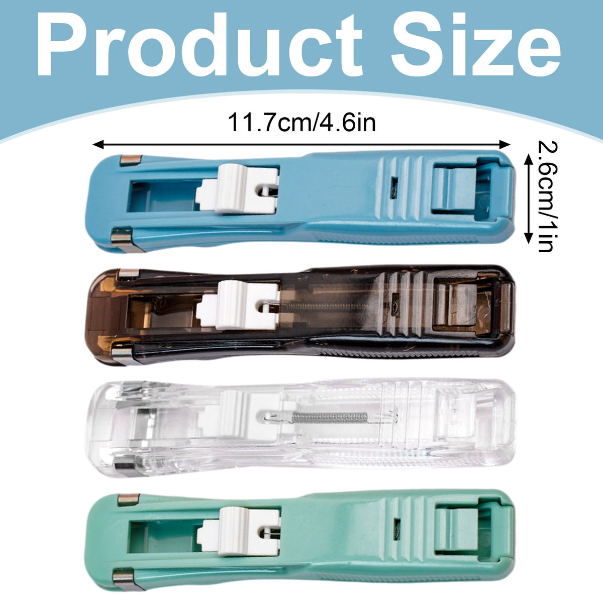 Handheld Clip Dispenser with 50 Reusable Paper Clamps, 4.6 Inches - Image 3