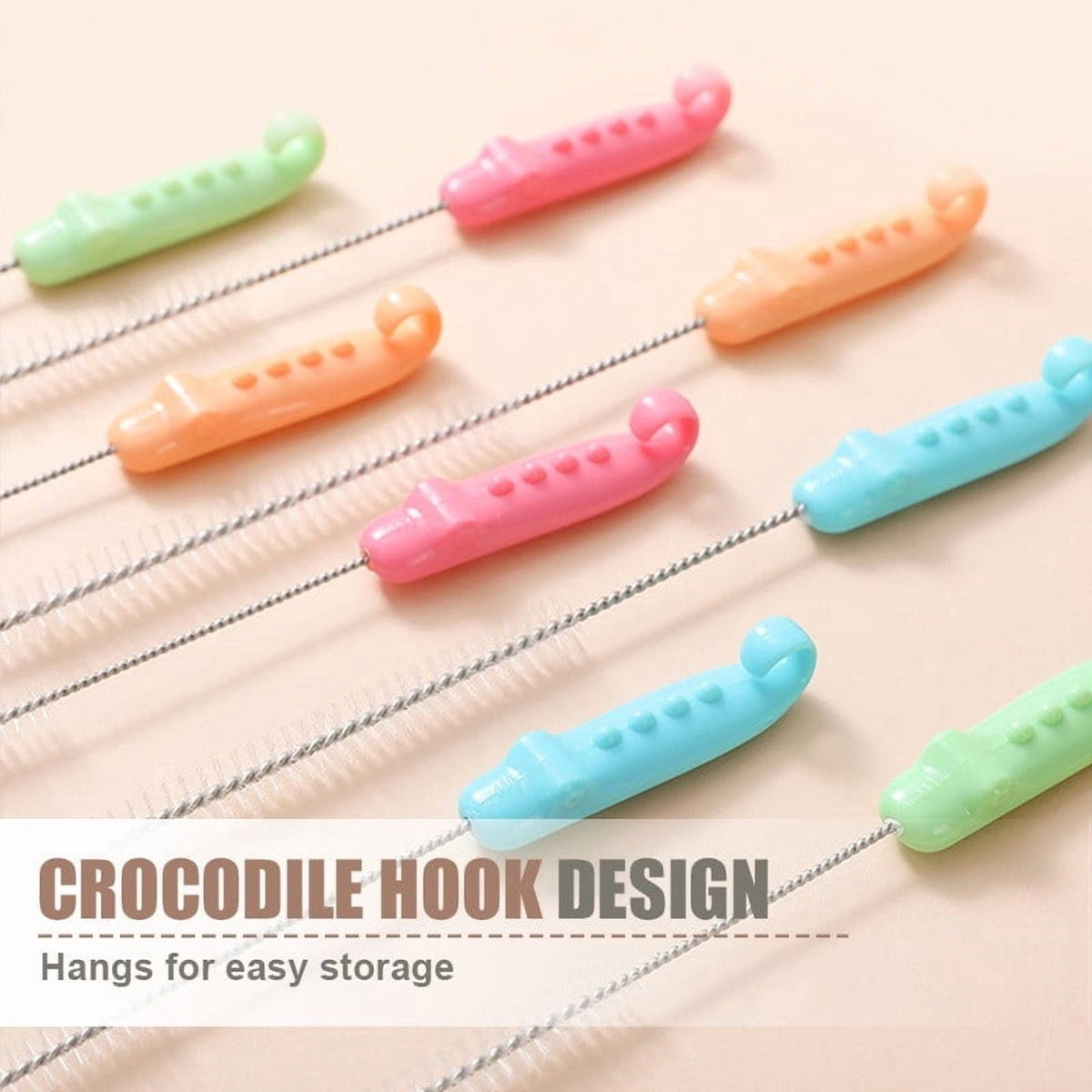 Flexible Straw Brush with Stainless Core and Hanging Hook Handle - Image 6