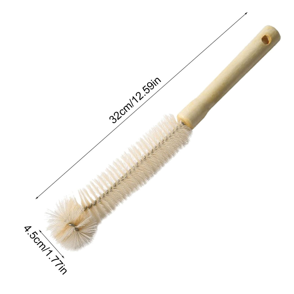 Long-Handled Bottle Brush with Nylon Bristles and Wooden Grip - Image 4