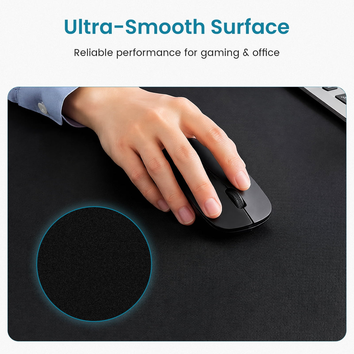 Cloth Mouse Pad, 9.4 by 7.9 Inches with Stitched Edges and Rubber Base - Image 3
