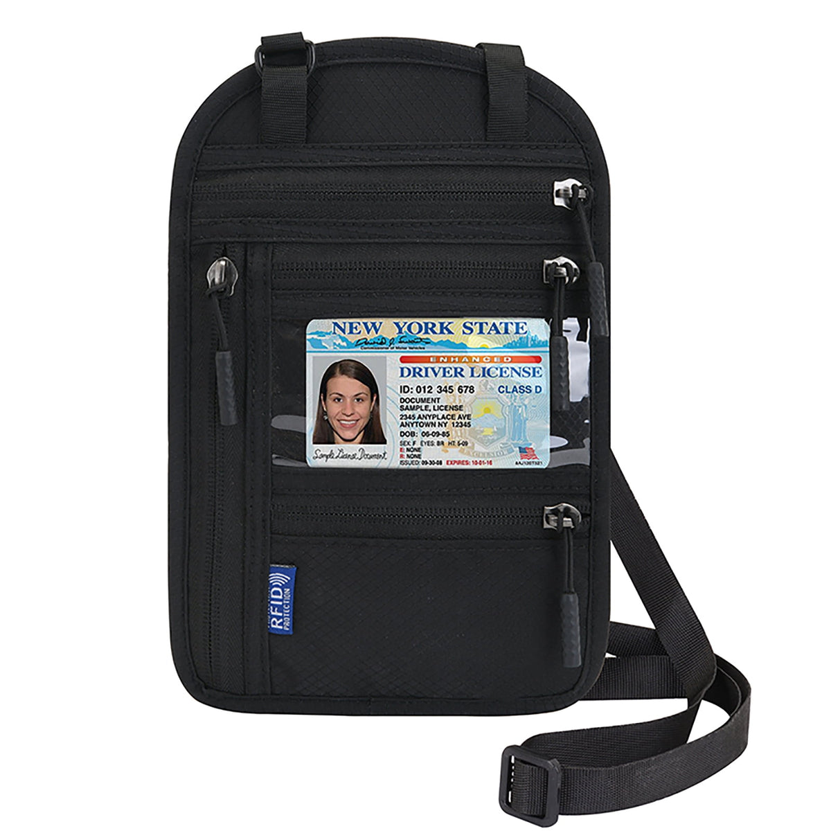 Nylon Passport Wallet with RFID-Blocking Lining and Water-Resistant Shell - Image 2