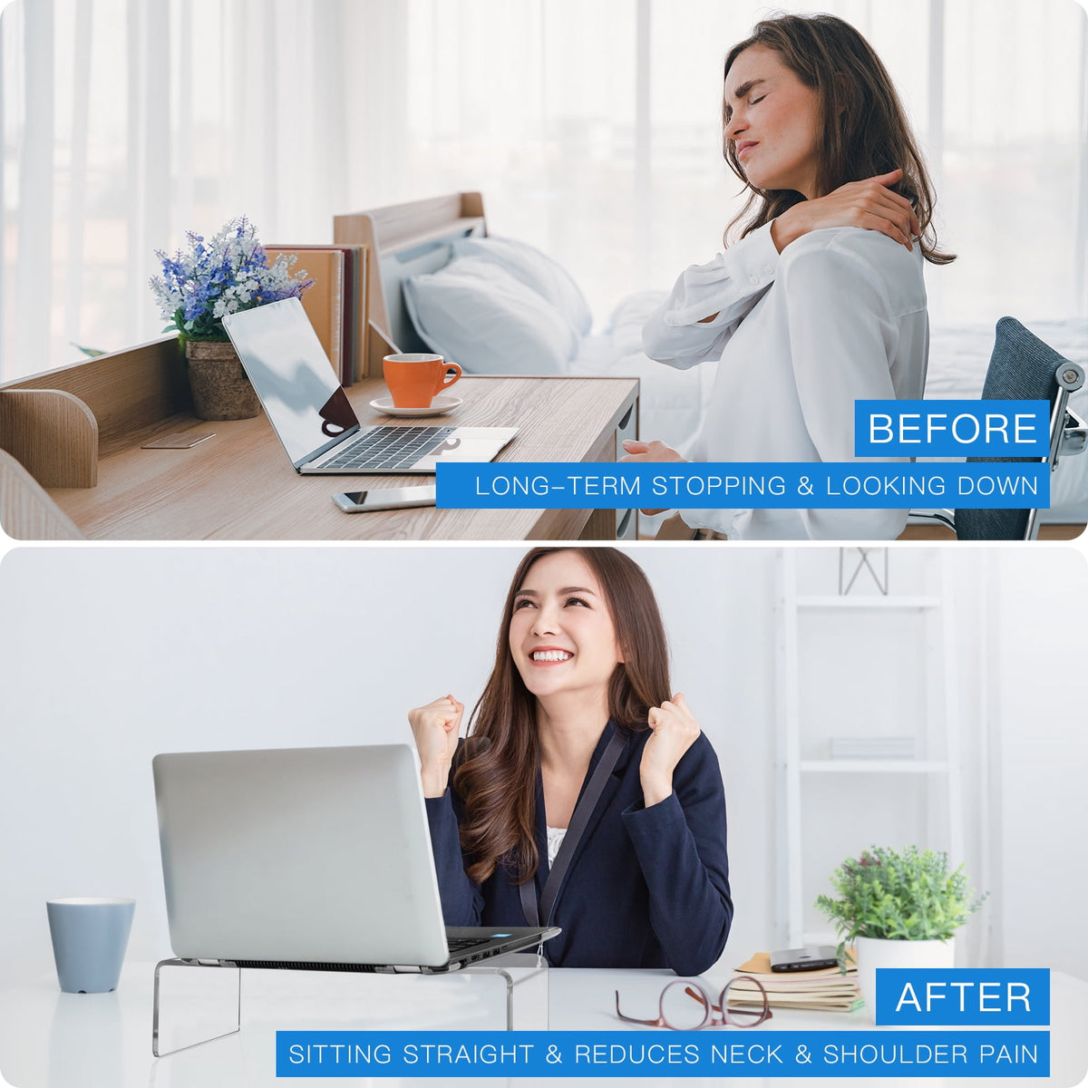 Clear Acrylic Monitor Riser with Smooth Edges and Keyboard Clearance - Image 4