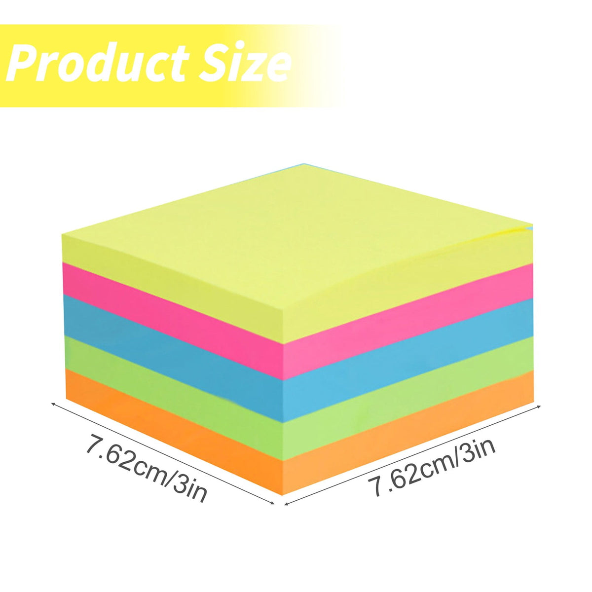 Sticky Note Pads, Five Colours of 3 by 3 Inch Sheets, 50 per Pad - Image 3