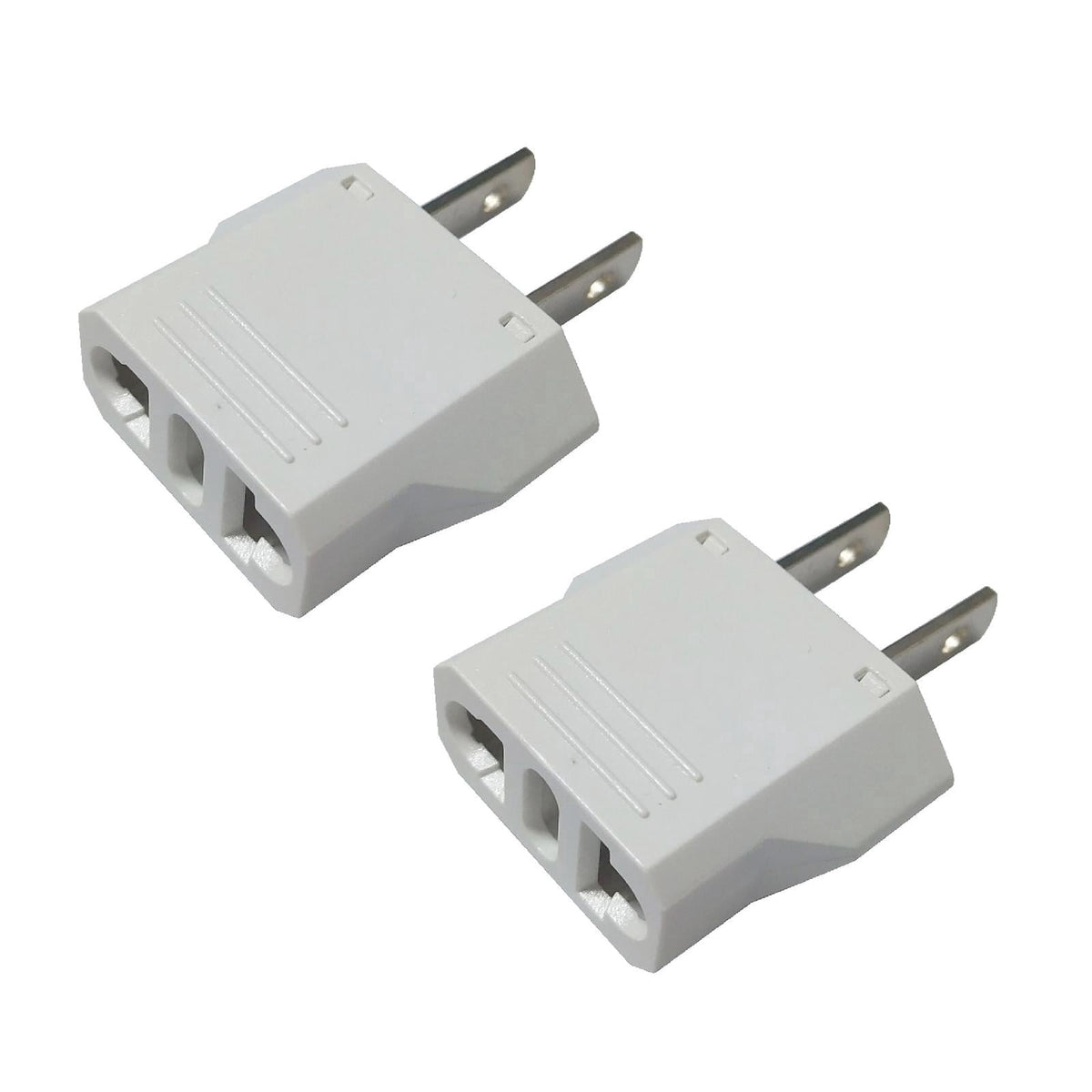 European to US Plug Adapters, Four-Pack of Two-Pin Converters