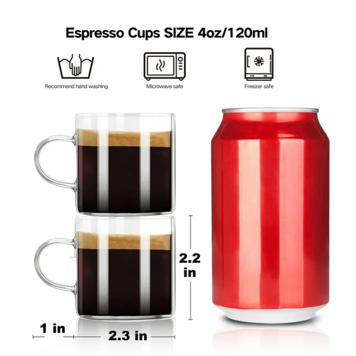 Handled Borosilicate Tea Glass with Thickened Heat-Resistant Walls - Image 2