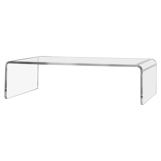 Clear Acrylic Monitor Riser with Smooth Edges and Keyboard Clearance