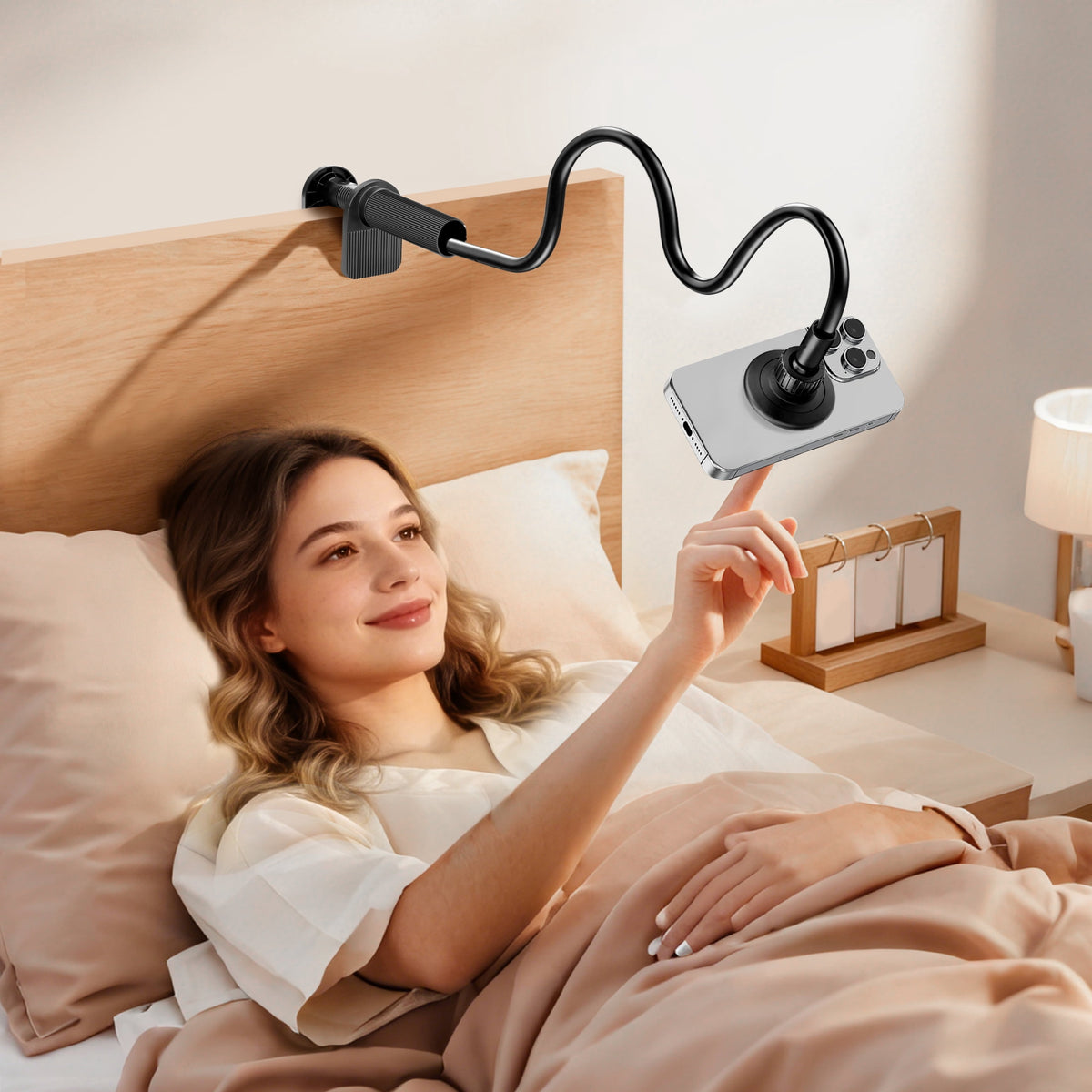 Magnetic Gooseneck Phone Mount with 23.6-Inch Flexible Arm and Desk Clamp - Image 3